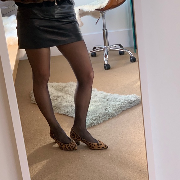 TABITHA SIMMONS Leather Pony-hair Kitten Heels - Picture 2 of 5